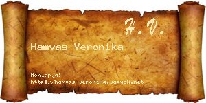 Hamvas Veronika névjegykártya